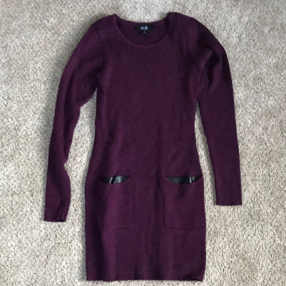 Wine colored sweater dress